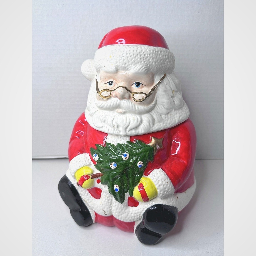 Gibson‎ Housewares Santa Claus Ceramic Cookie Jar Christmas Holiday 10 inch